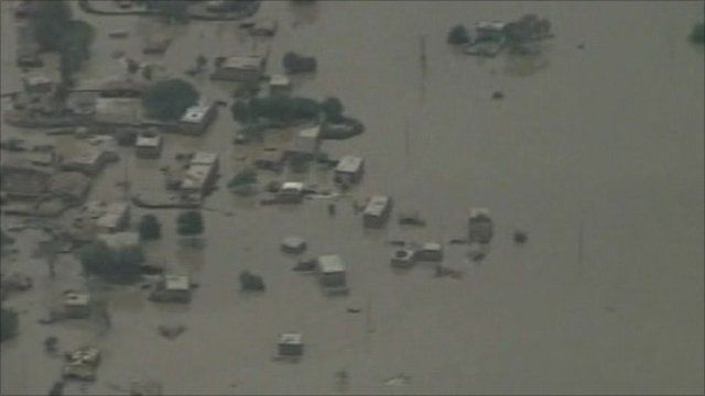 Aerials pictures of floods in Pakistan