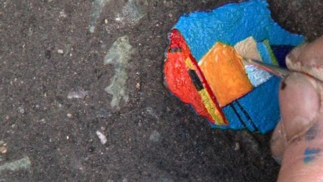 Ben Wilson painting on gum