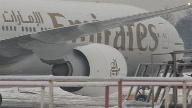 The Emirates aircraft