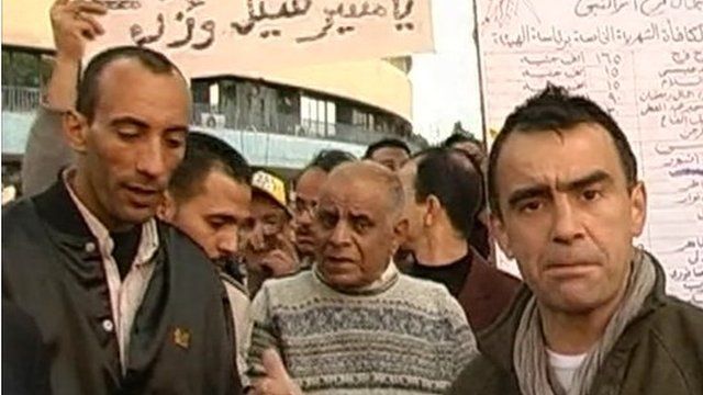 The BBC's Wyre Davies with protesters in Cairo