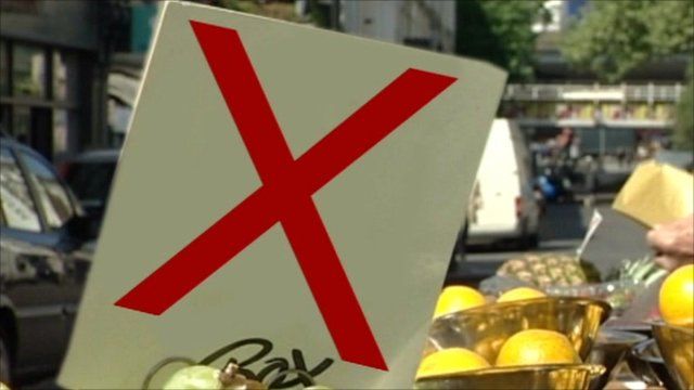Sign showing an X