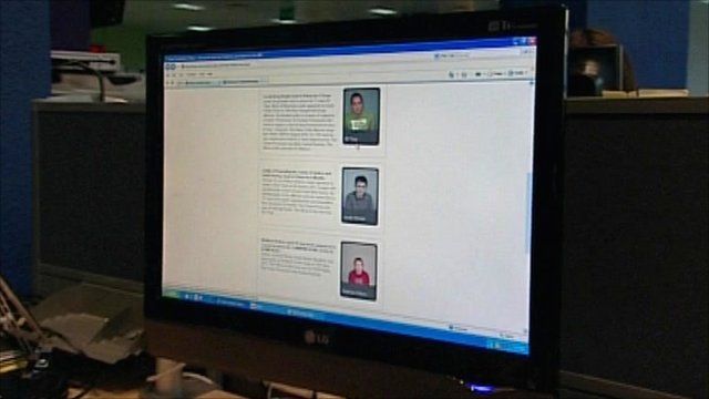 Computer showing crime map trial website