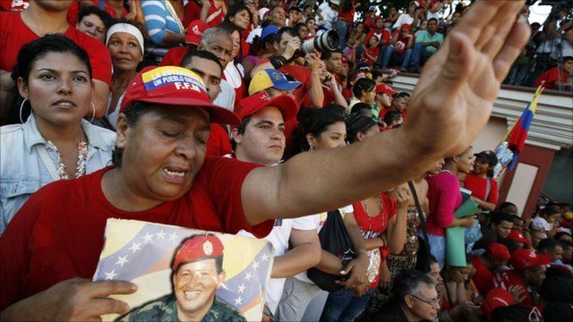 Chavez supporters in Venezuela