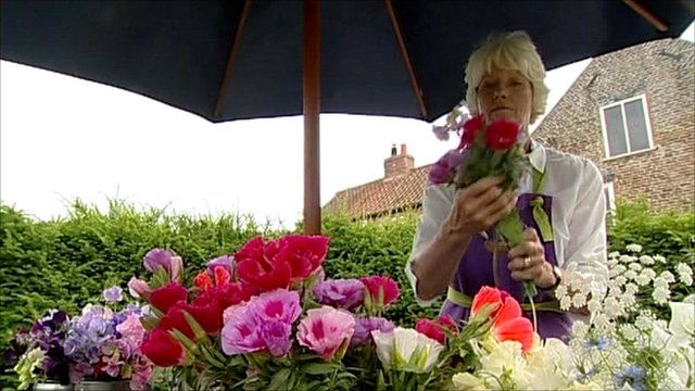 Gill Hodgson with her homegrown flowers