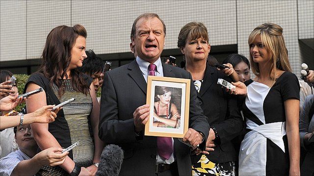 Hawker family outside court in Japan