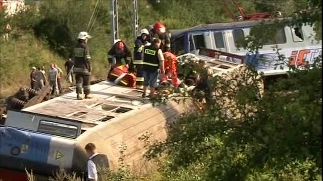 Train derailment in Poland