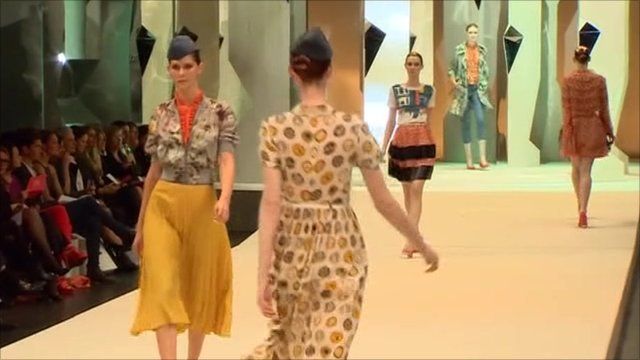 Models at on the catwalk at a fashion show in Sydney