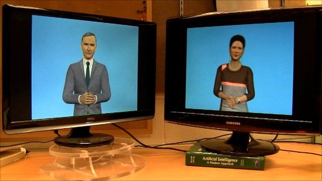 Avatars for two artificial intelligence robots
