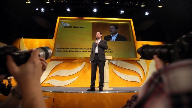 Nick Clegg at the Liberal Democrat party conference