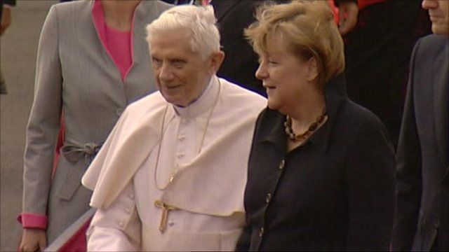 Pope Benedict and German Chancellor Merkel