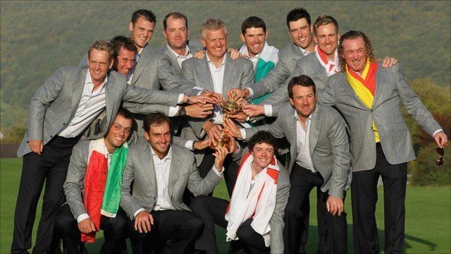 Tîm Ewrop yn fuddugol yng Nghwpan Ryder 2010 yng Nghasnewydd