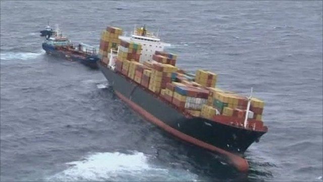 Leaking oil tanker off coast of New Zealand