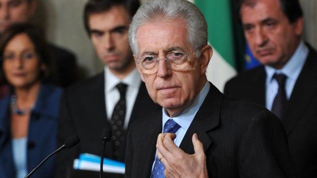 Italian prime minister-designate Mario Monti