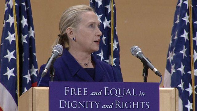 Gay Rights Are Human Rights Clinton Tells Diplomats Bbc News 
