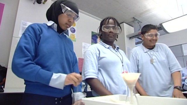 Pupils in a science lab