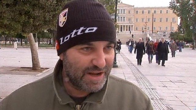 Man in Athens gives his opinion about Greece's financial situation.