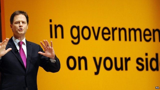 Nick Clegg at the Liberal Democrat spring conference