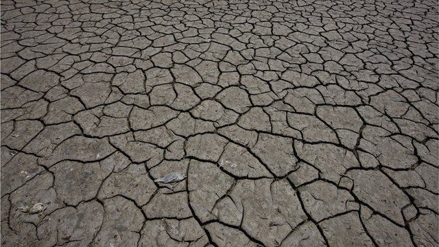 Dried up lake bed