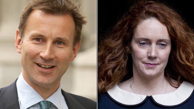 Jeremy Hunt and Rebekah Brooks