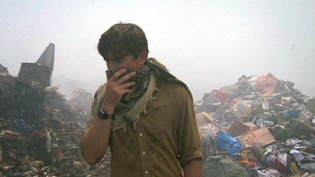 Simon Reeve at Maldives waste dump