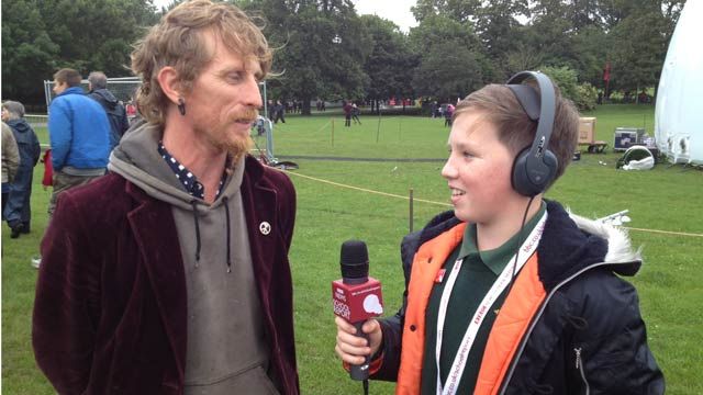 Circus trainer Ben Shambles speaks to School Report Samuel