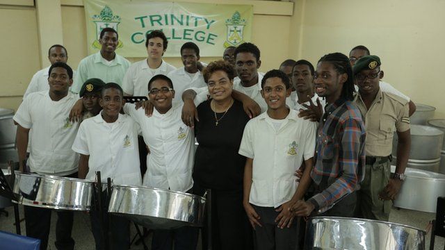 Michelle Huggins-Watts and her drummers