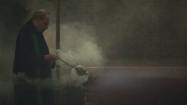 A monk at Quarr Abbey
