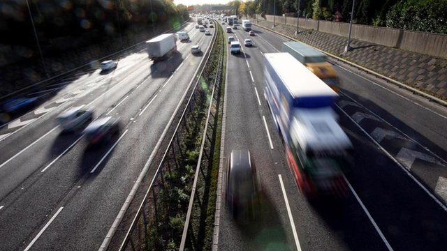 Vehicles on a motorway
