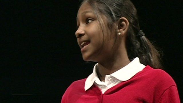 Student performing Shakespeare