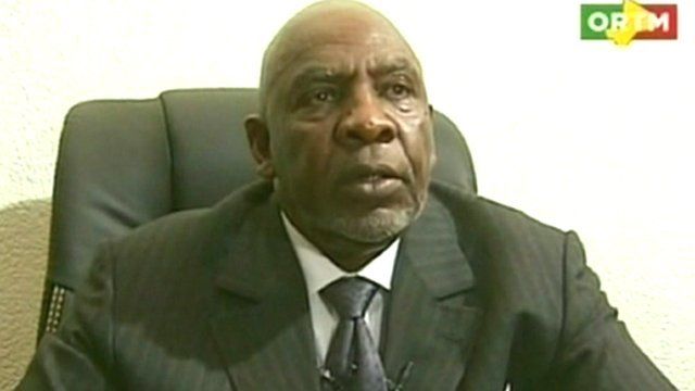 Cheik Modibo Diarra appearing on state television in Mali