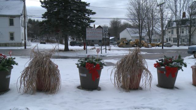 Flower pots on Church Street mark the US-Canada border