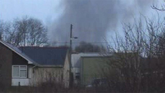 Smoke from the fire in Nantyglo