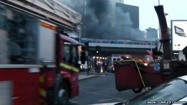 Fire engine at scene of crash