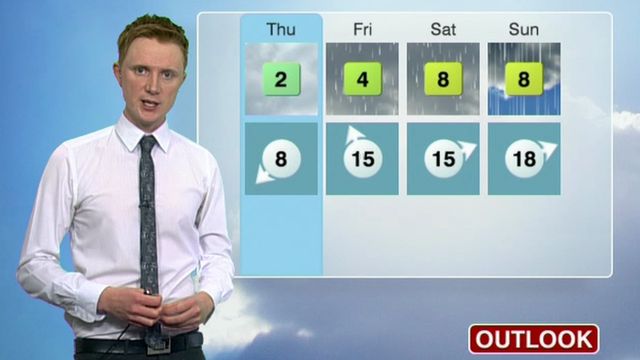 Owain Wyn Evans gives Thursday's forecast for Wales