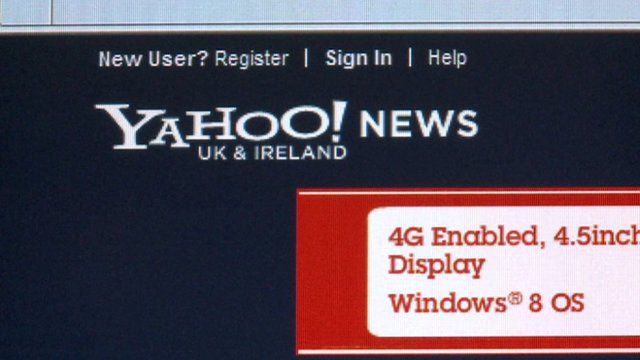 Yahoo webpage