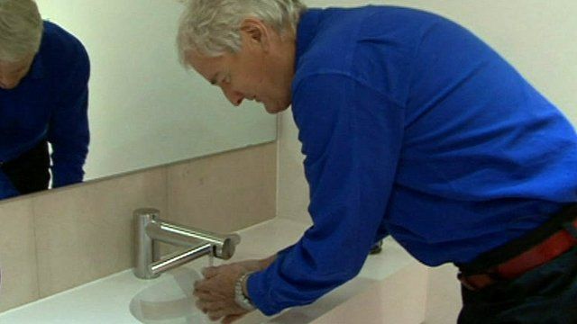 Sir James Dyson Demonstrates His Company S Latest Invention The Airblade Tap Hand Dryer
