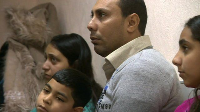 Asylum seeker Victor Schata-Michael and his family