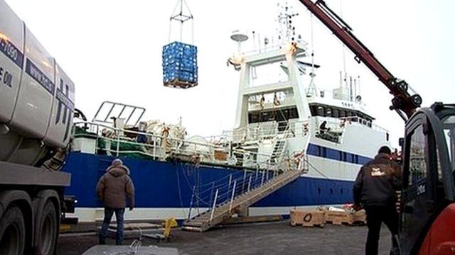 Harbour activity in Iceland