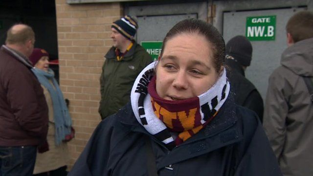 Bradford City fans outside Valley Parade