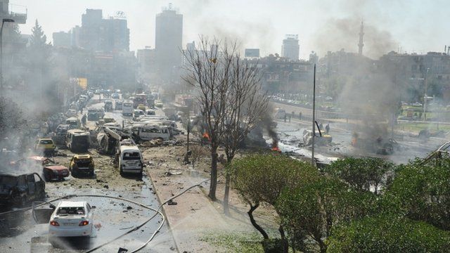 Damascus explosion aftermath