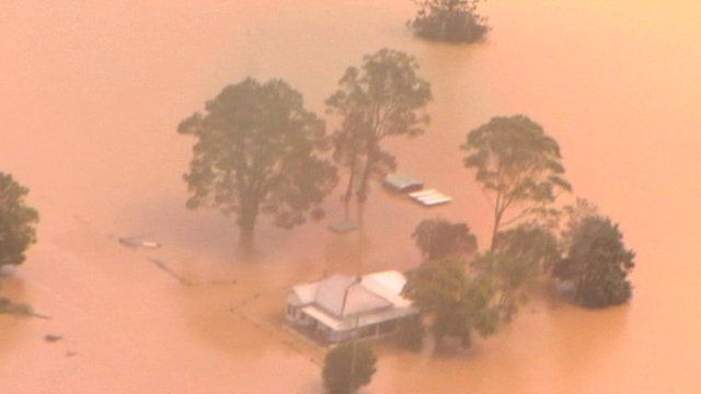 Flood waters around house