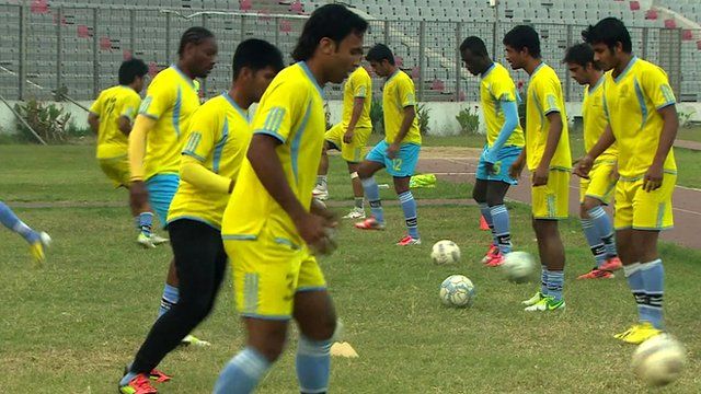 Football players training