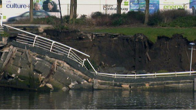 Collapsed quay wall
