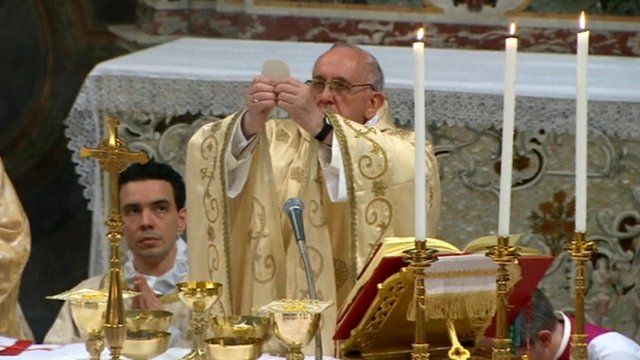 Pope Francis celebrates Mass in Rome - BBC News