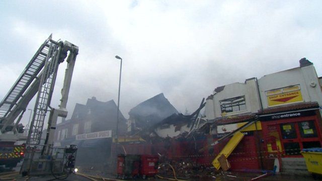 The collapsed building
