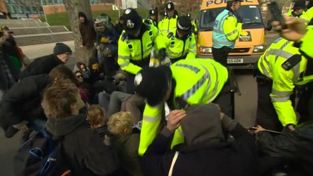 Police evicting protesters