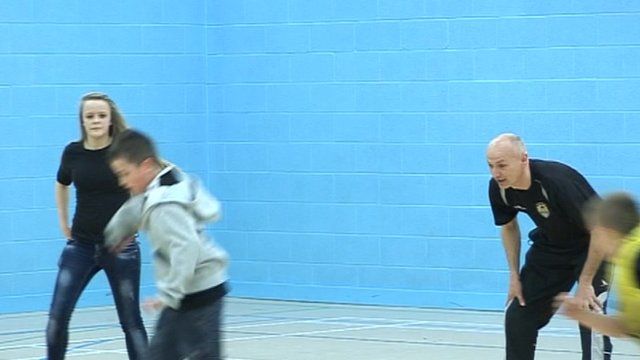 Ian Richardson coaching football session