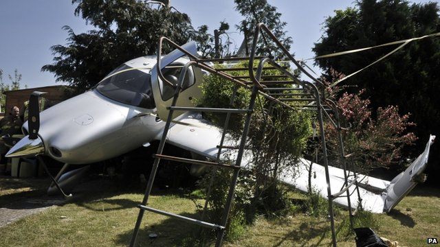 Plane crashed into garden