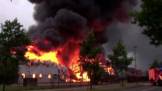 A fire in a firelighter factory, Oisterwijk