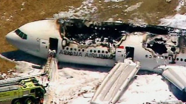 Wreckage of the Asiana Airlines flight